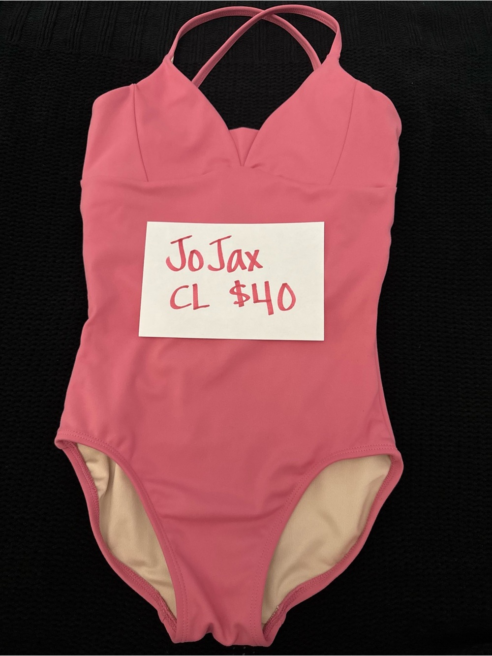 JoJax Coral Pink Cross-Back Kids One-Piece Ballet Leotard CL